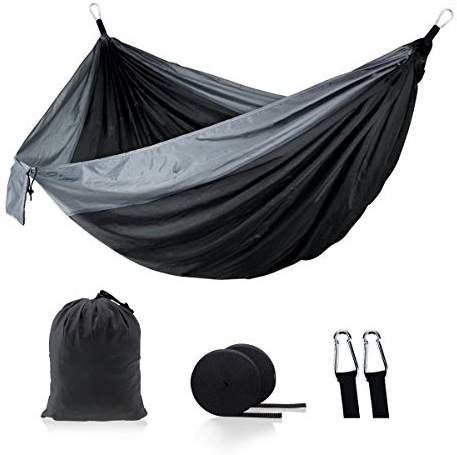 Surwin Aufhängung Hängematte mit Gestell Haken, Hängematte Outdoor Atmungsaktiv Schnelltrocknendes, Entspannung Hängesessel Tragbare mit Tragetasche für Terrasse Hof Garten (140x270cm,11)