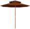 vidaXL Sombrilla de Dos Pisos Palo Parasol Exterior Patio Terraza Protección contra Rayos Ultravioleta Playa Piscina Toldo Terracota 270 cm Madera