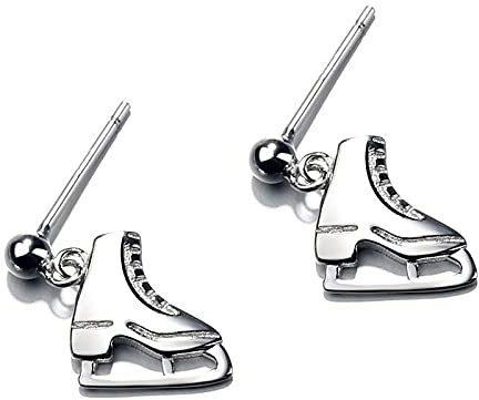 GRGFG Tropfen Ohrringe Für Frauen, 925 Silber Zarte Einzigartige Schlittschuhe Baumeln Haken Piercing Ohrringe Hypoallergen Ring Kreis Schmuck Ohrringe Für Mädchen Party Hochzeit
