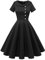 Wedtrend Festliches Kleid Damen Hochzeit Vintage A Linien Kleid Sommer Schwarz WTP20007 Black XL