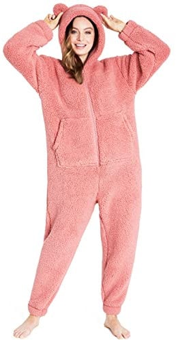 CityComfort Combinaison Pyjama Femme en Polaire Peluche (as4, Alpha, s, Regular, Regular, Rose Ancien)