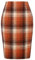 Kinghua Damen-Bleistiftrock aus Wolle, kariert, für Herbst und Winter, hohe Taille, figurbetont, Bleistiftrock, Orange/Knie, X-Groß