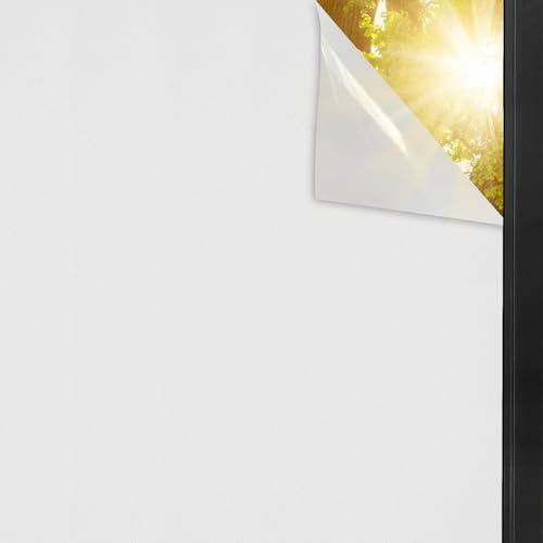 White Total Blackout Window Film 44.5 X 200cm, Shackcom 100% Light Blocking Glass Static Cling Coverings Film - Room Darkening Non-Adhesive Reduce Heat & Anti UV for Baby Room Privacy & Day Sleeping