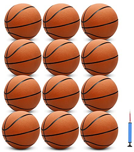 Zantrech 12 Pack 29.5 Official Size 7 Basketball Balls Inflatable with Pump for Men for Outdoor, Indoor or Training,Mens Basketball,Adult Basketball (Size 7,12pack)