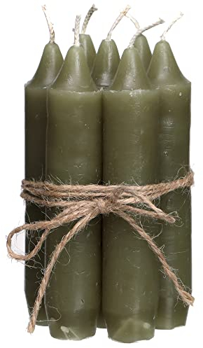 7-tlg. Set Kerzen H 11 cm (Moosgrün)