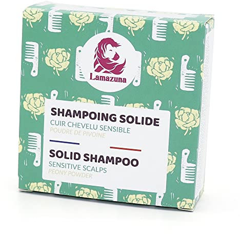 Lamazuna Festes Shampoo | Sulfatfrei | Mit Pfingstrosenpulver | Für empfindliche Kopfhaut | Wirkt stärkend und harmonisierend| Enthält ätherische Öle | Handgemacht aus Frankreich | 70 ml