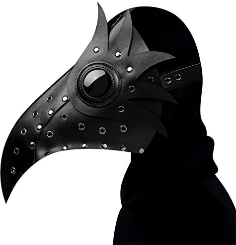 WORNEW Punk-Ledermasken PU Leder Maske Halloween Steampunk Spaß Feder Teufel Party Maske Geschenkideen Steampunk Masken