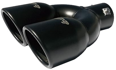 Simoni Racing Auspuffblende Doppel Rund Edelstahl - Schwarz - Ø90xL240mm - Anschluß ->34-57mm