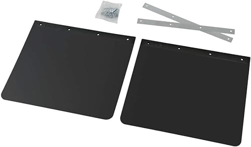Coppia Paraspruzzi Camion Furgoni in PVC Nero Neutro Universale 62 x 40 completo di aste e bulloni fisaggio