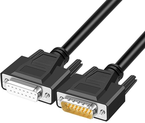 PENGLIN 3 Meters DB15 RS232 15 Poliger Serielles Verlängerungskabel,Stecker zu Buchse D-SUB 15 Pins Steckverbinder 28AWG(0.0804mm²)