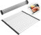 TEKONDA 43 x 35 cm Escurreplatos platos de acero inoxidable negro plegable extraíble bandeja de goteo vajilla vajilla vajilla tazas frutas verduras escurridor fregadero, Tek-SLJ-01