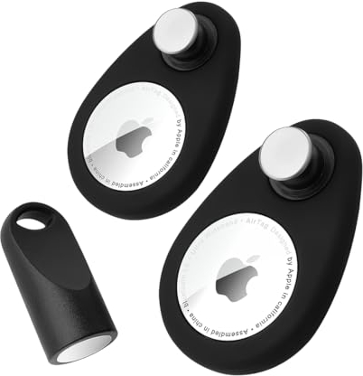 zonsiton Airtag-Halter für Kinder, Airtag-Hundehalsband-Halter(schwarz+schwarz, 2-Sätze)