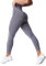 OUDOTA Leggings Damen NO Scrunch Sportleggins Blickdicht Push Up Sporthose Seamless High Waist Yoga Hose Gym Leggins für Sport & Alltag Weiß-Grau,S