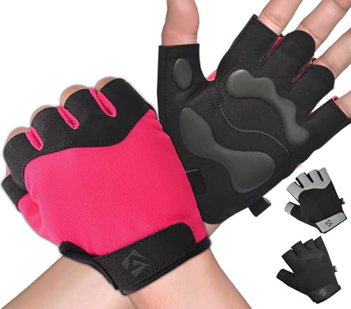 AQF Gant Musculation Homme - Respirants Gants De Fitness Rembourré Paume Protection - Gants Sport pour Cyclisme, Halterophilie, Gym, Powerlifting, Gymnastics - Femme et Homme (Rose, X-Small)