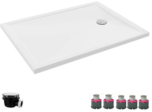 Receveur de douche 120 x 90 cm JACOB DELAFON Gaspard bonde à droite + bonde + kit