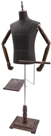 LENDISIY Schneiderpuppe Männliche Ankleideform Höhenverstellbarer Schaufensterpuppen-Körper-Torso Schaufensterpuppen Mann Kleiderpuppe Mannequin zum Ausstellen und Nähen