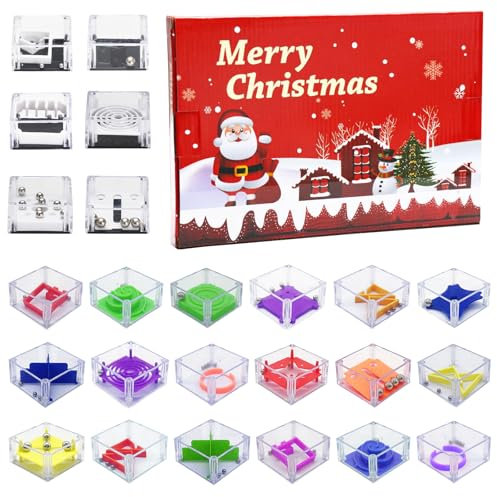 Adventskalender 2024 Geduldspiele für Kinder Erwachsene, 24 Tage Weihnachtskalender Geschenke Knobelspiele, Weihnachtskalender 2024, Mini Knobelspiele Kinder, Weihnachts Geschenke für Jungen Mädchen