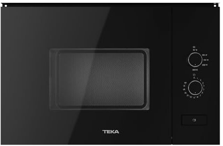 TEKA MLEG 820 BIS FI - Microondas Integrable con Grill, Capacidad 20 L, 3 Funciones de Cocinado, Salida 800 W, 8 Menús, Interior Inoxidable, Display Electrónico Blanco, Color Cristal Negro