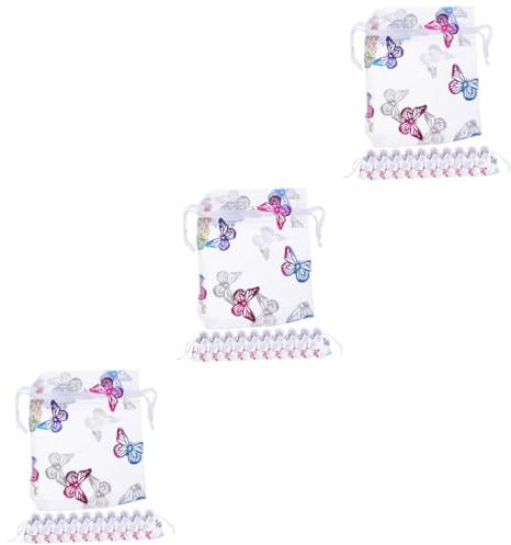 Warmhm 150 Stk Netztasche kosmetik tasche cosmetic bag aufbewahrung taschen toiletry bags cosmetic pouch Beuteltaschen Aufbewahrungstasche für Süßigkeiten Schmuckbeutel mit Kordelzug Garn