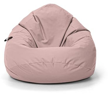Nadimaideal Sitzsack Tropfenform Kastanie | Bodenkissen für Kinder & Erwachsene | Indoor & Outdoor | Gaming Sitzsack - Sitzkissen - Beanbag | Füllung EPS Perlen (Puderrosa, XL-Durchmesser 77 cm)