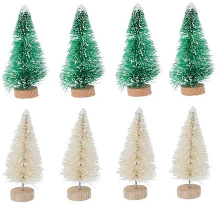 GETAJGHSD 18pezzi Decorazioni Mini Albero Di Natale Addobbi Natalizi Per Casa e Feste Realistici e Bianca Decorazioni Per Ambienti e