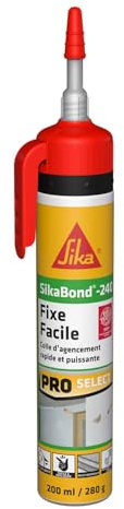 SIKA - Colle acrylique d’agencement - SikaBond-240 Fixe Facile Blanc cassé - Intérieur et extérieur abrité - Multi-support - Maintien immédiat - Gâchette 280g