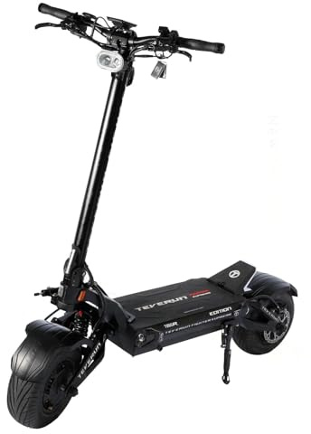 TEVERUN Elektroroller Erwachsene Fighter Suprem 7260R V3, 500W Motoren, Reichweite bis zu 200km, 20kmh, 13“ Tubeless Reifen, 3,5 Zoll TFT Display, Schwarz