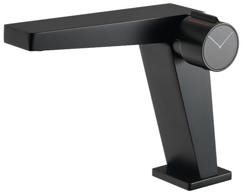 Beckenarmatur Einloch Warm & Kalt Unterdruck Waschbecken Waschbecken WC Armatur, schwarz (ohne Keder)