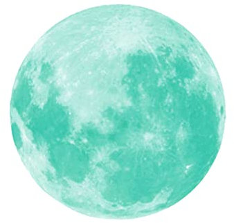 Toyvian 40 Cm Kinderzimmer Wandaufkleber Zum Aufhängen Für Schlafzimmer Rund Glow in The Dark Cyan-