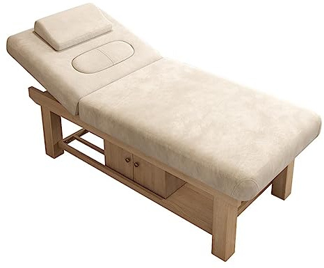 MOKLYF Massageliege aus Holz, stationäres Massagebett, Spa-Bett, höhenverstellbar, strapazierfähiges Massagebett, Physiotherapiebett(