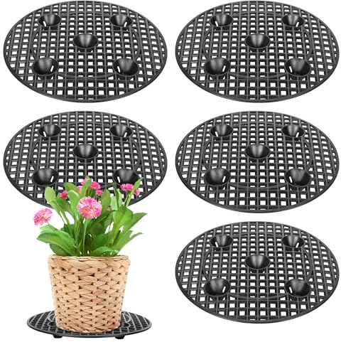 Denxahao Pflanzen Blumentopf Unterlage Topfpflanzen Ständer Große Pflanzenständer Blumentopfe Mesh Pads Topfpflanzenständer Bonsai Gitter für Innen- und Außenbereich, Garten, Deck (6 Stück-40cm)