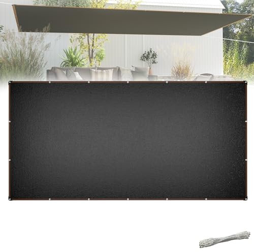 YRHome Toldo rectangular de 3 x 6 m, protección UV, 95% permeable al viento, robusto, para jardín, terraza, balcón, de HDPE resistente con cuerdas de 12 m, color antracita