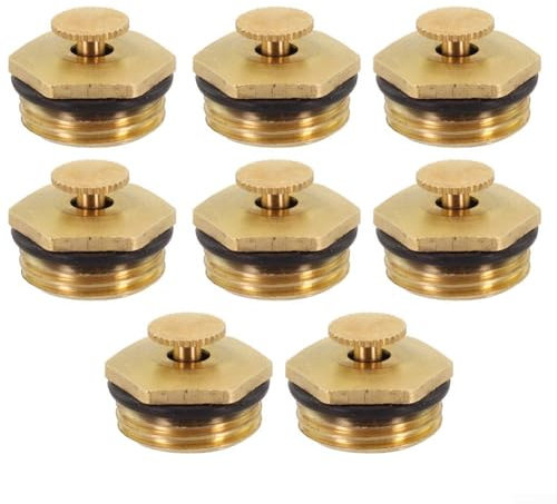 Aspersor de riego de latón para jardín, 1/2 pulgada G1/2 cabezal de rociador pequeño de latón con boquilla ajustable de 360 grados para refrigeración de techo, industria agrícola (8 piezas)