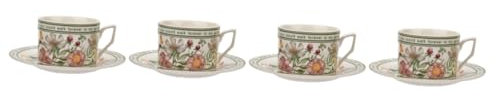 PRETYZOOM 4 Juegos juego de tazas de cafe verde café té tazas de cerámica exquisita taza de te taza de cerámica únicas decorativas taza con platillo porcelana