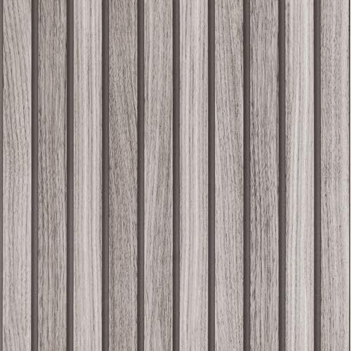 AMIGO Papier Peint Autocollant Bois Amovible et Repositionnable,Papier Peint à Motif Bois Gris Pour Armoires et Tiroirs 44x300cm
