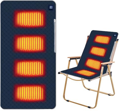 WDKXCN Sitzkissen Beheizbar Outdoor, 45 X 90 cm Beheizbares Sitzkissen, Stadion Sitzkissen Beheizt mit 3 Heizstufen, USB Beheiztes Heizkissen für Ausflug Camping Bürostuhl Sofa