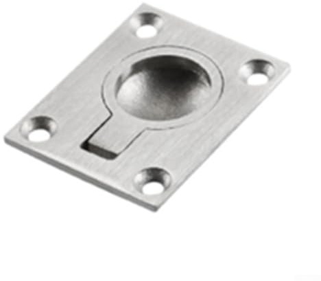 Pumixiy 304 Stainless Steel Flush Ring Pull Handle for Cupboard, Kitchen Cabinet, Wardrobe, Sliding Door or Trap Door, Embedded Concealed Design(Small)