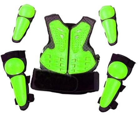 Aymzbd Kids Motocross Protectores Traje Completo de Infantil Protector Corporal para Pecho Espalda Rodillas Y Material de Espuma PP Co