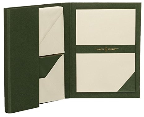 Rössler Papier 1026831008 - Paper Royal - Briefpapiermappe DIN A5/C6, 15/15, grün/chamois gerippt