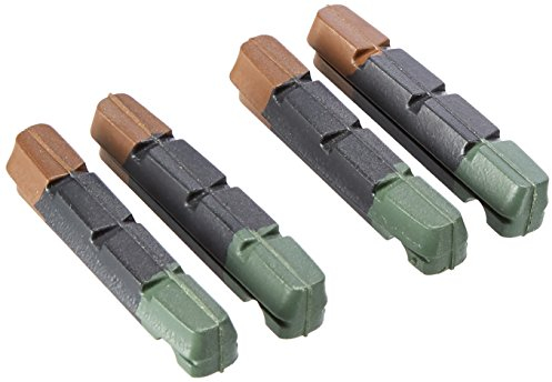 XLC Unisex – Erwachsene Bremsschuhe Ersatzbremsgummi BS-X01 4er Set 55 mm, Schwarz, grün, rot