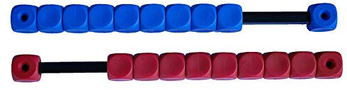 Calcio Balilla Coppia di segnapunti a Dieci (10) cubetti Colori Rosso e Blu, da installare sugli opposti Lati Corti del Campo (Lato Portiere)
