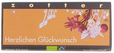 Schoko-Manufaktur Zotter »Herzlichen Glückwunsch« Nougat-Krokant 70g