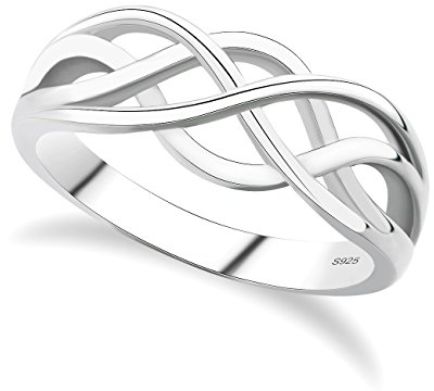 GULICX Hochzeitsringe 925 Sterling Silber, Damen Kreuz Liebesknoten Eheringe Verlobungsring Band Ring, Größe 49 bis 66, Perfekt Geschenk für Frau/Freundin zum Geburtstag, Kommt mit Geschenk-box