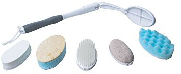 Körperpflege-SET mit extra langem Griff und 5 Aufsätzen - Eincremehilfe Rücken-Eincreamer