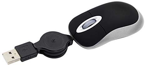 Star-LINK Mini USB Kabelgebunden Maus Kleines Einziehbare Maus Mouse Tragbares USB Kabel Verdrahtetes Optische Gaming Reisemaus Mäuse für Computer PC Laptop Notebook Kids Office Desktop Schwarz 1