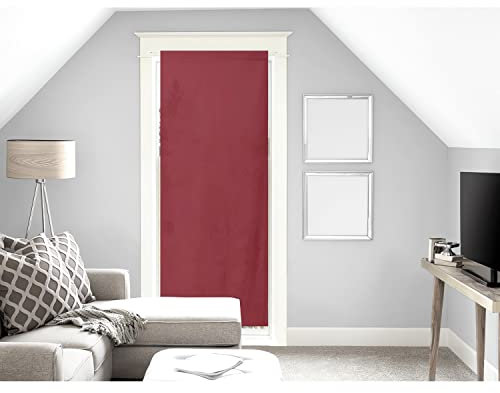 Soleil d'ocre Voile pour Porte fenêtre en Coton 90x200 cm Panama Rouge