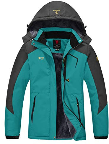 YSENTO Womens Waterproof Ski Jacket Winter Fleece Outdoor Mountain Jacket and Coat with Hood