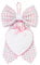FILET - Fiocco Nascita Rosa con Pendente a Forma di Cuore in Tela Aida 55 Fori da Ricamare, Realizzato in Cotone, Ideale da Appendere per Annunciare la Nascita di una Bambina, Made in Italy
