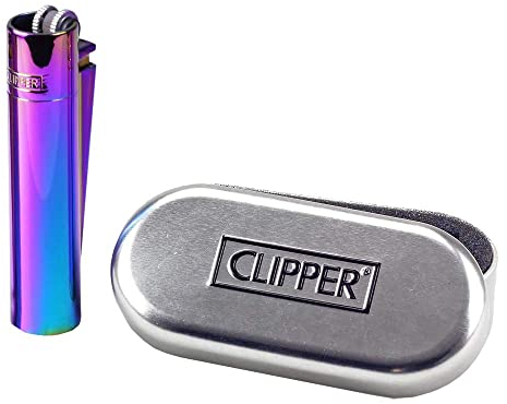 Clipper Metall Gas-Feuerzeug (Rainbow) mit SOFORTGRAVUR +VORSCHAU: Gravur inklusive (Gasfeuerzeug, nachfüllbar)