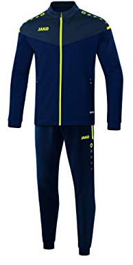 JAKO Herren Trainingsanzug Polyester Champ 2.0, Marine/Darkblue/Neongelb, M